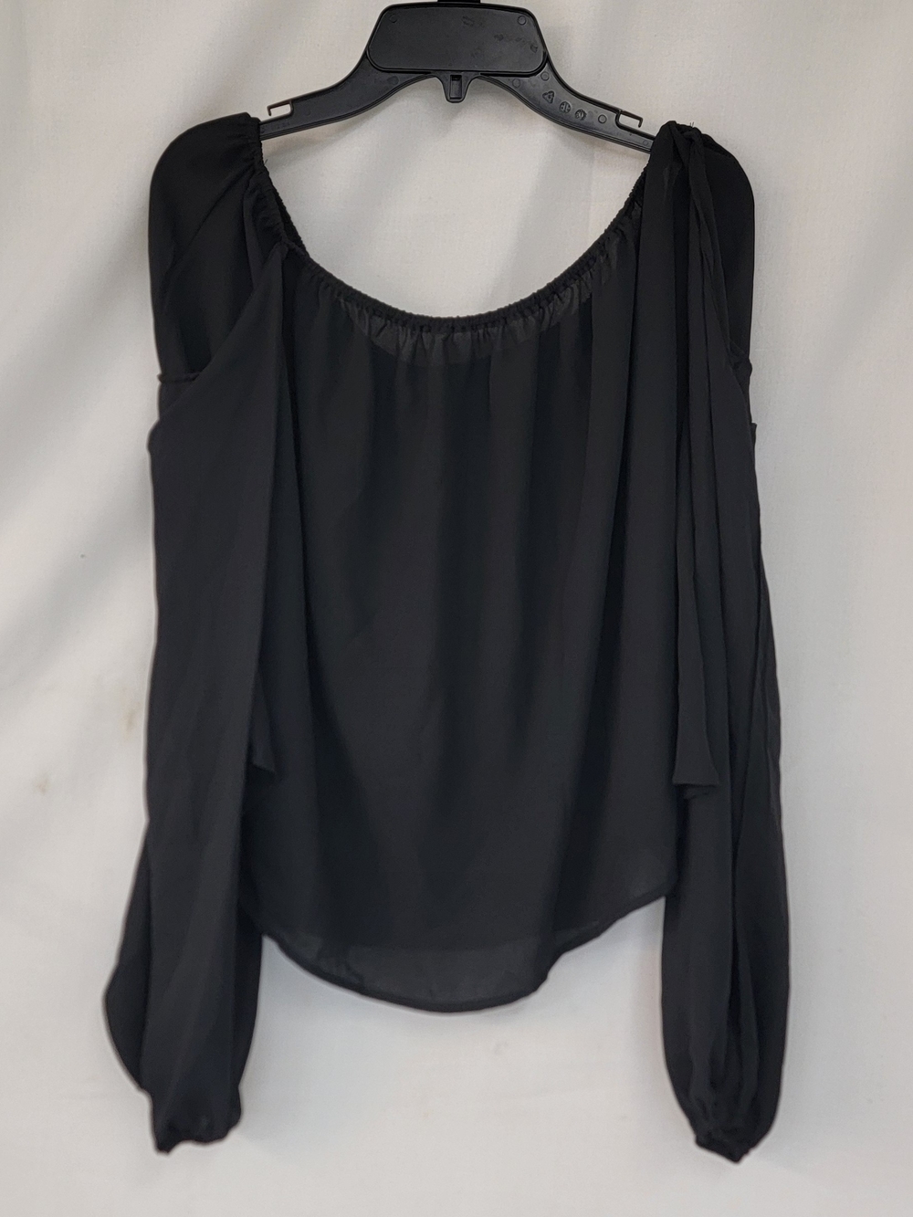 Rock & Roll Cowgirl Black Off-Shoulder Peasant Blouse